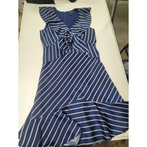 Banana Republic Women's Blue V-Neck Sleeveless Dress‎ Size L